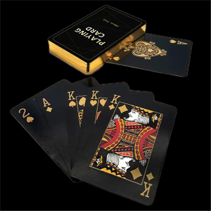 Стандартная водонепроницаемая черная пластиковая игральная карта для покера-WallisPlastic