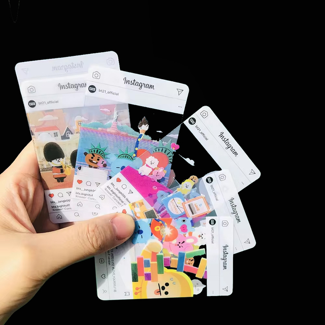 Индивидуальная печать, прозрачная пластиковая маленькая карточка, открытка, коллекционная карточка